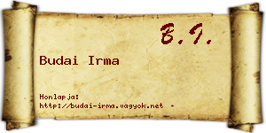 Budai Irma névjegykártya